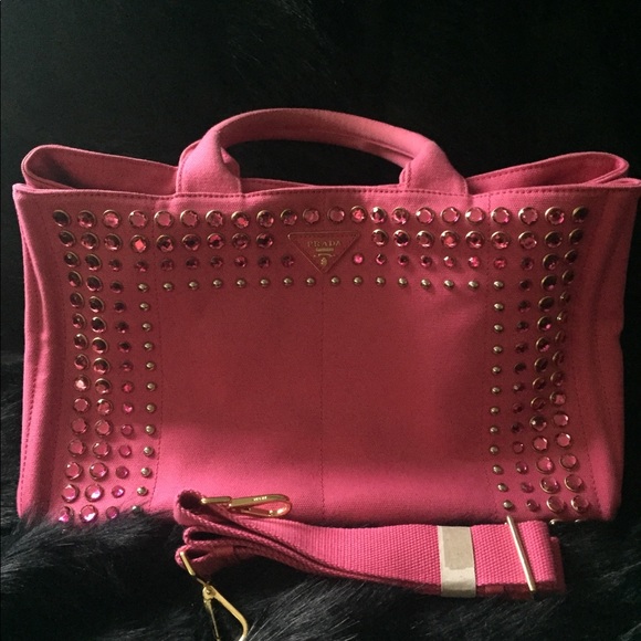 Authentic Prada Canapa Pink BijouxJewel Rhinestone - Picture 4 of 7
